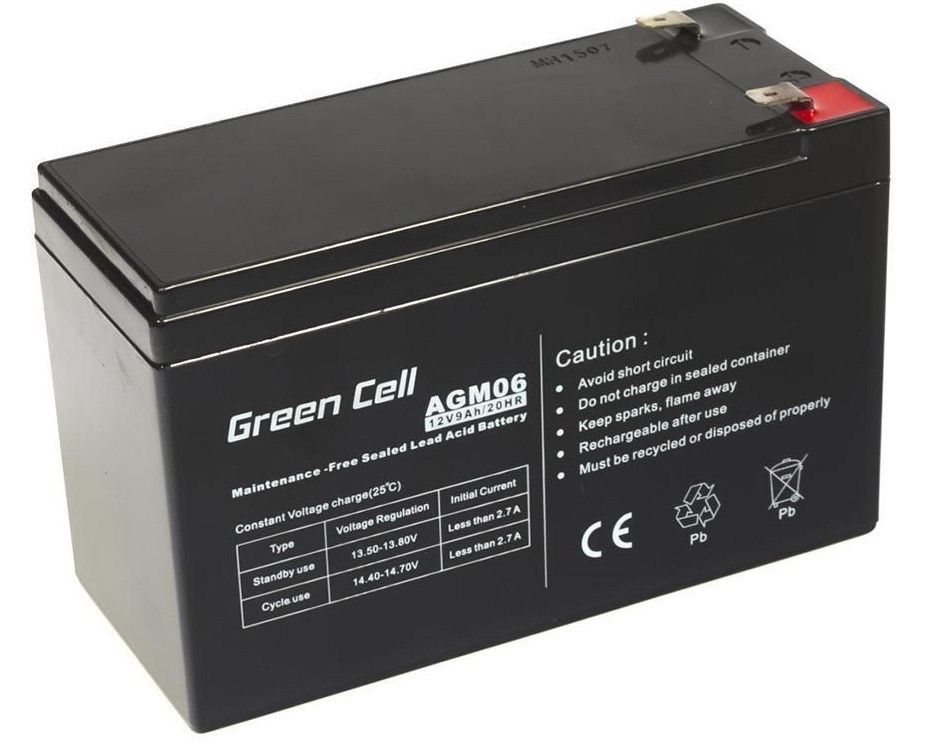 GREEN CELL AKUMULATOR ŻELOWY AGM06 12V 9AH - zdjęcie 1