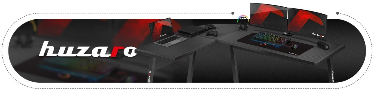Biurko gamingowe Huzaro Hero 6.0 Black - zdjęcie 1