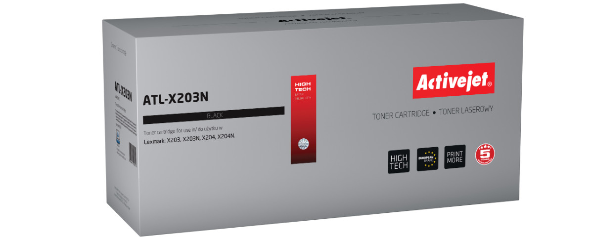 Activejet ATL-X203N Toner do drukarki Lexmark, Zamiennik Lexmark X203A21G; Supreme; 2500 stron; czarny. - zdjęcie 6