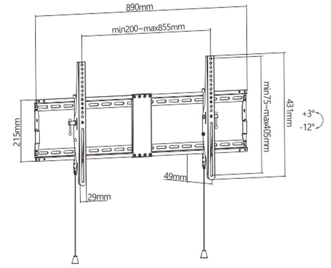 GEMBIRD UCHWYT REGULOWANY LCD 43-90 VESA 800X400MM - zdjęcie 1