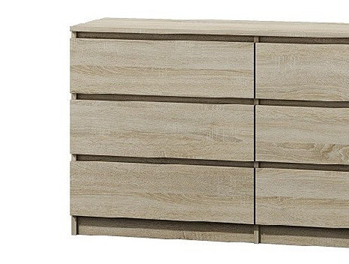 M6 MALWA KOMODA 140CM 6 SZUFLAD SONOMA - zdjęcie 2