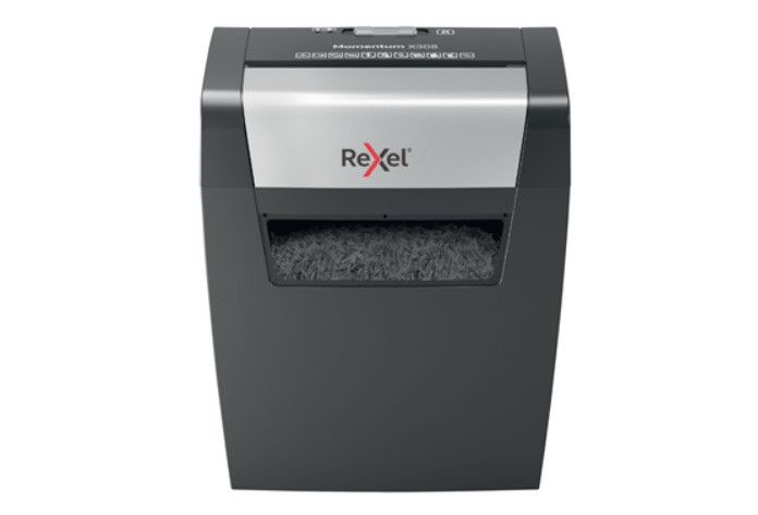 Rexel Niszczarka Momentum X308, 8 kartek, P-3, 15 l kosz, czarna - zdjęcie 1