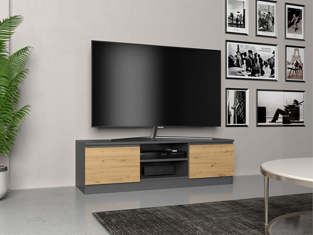 Szafka RTV 120x40xH36 antracyt/artisan - zdjęcie 1