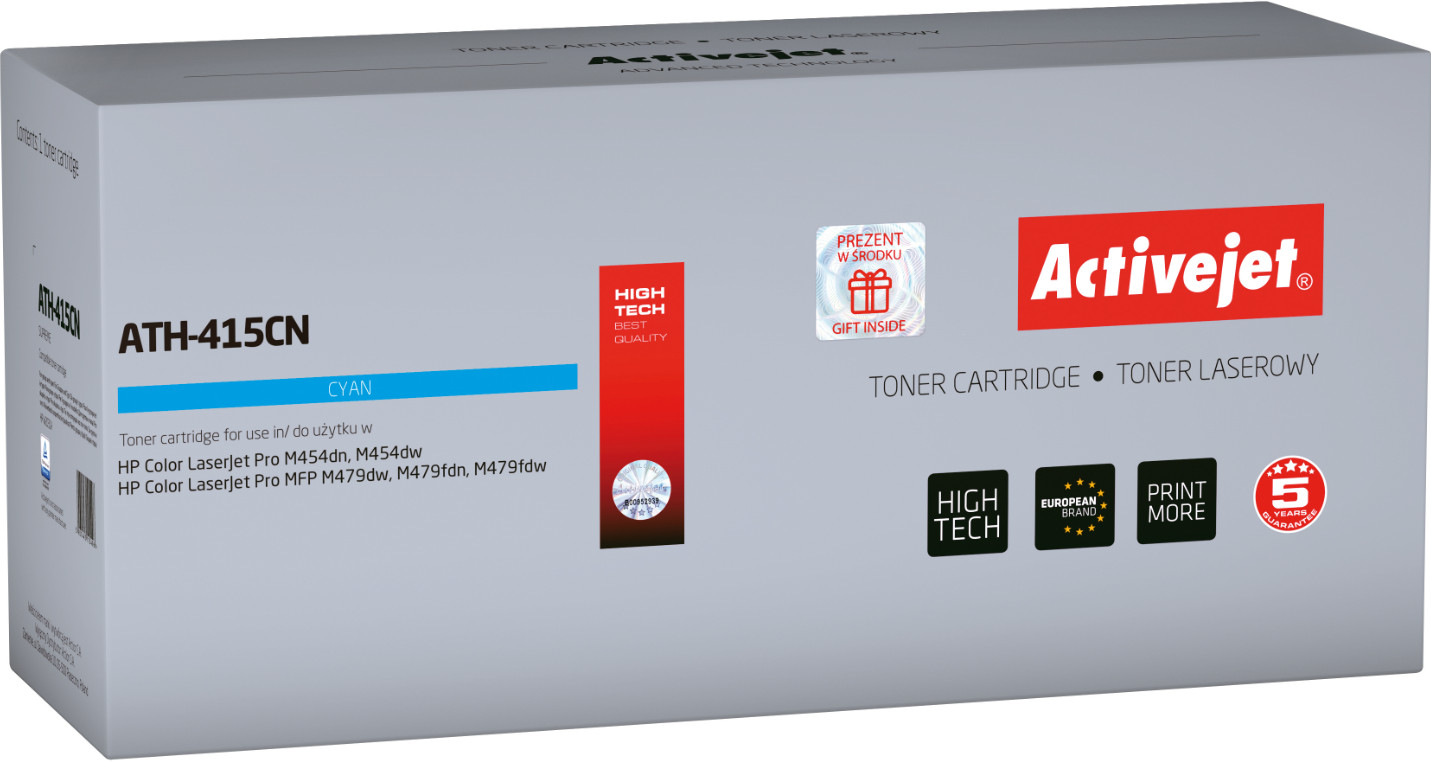 Activejet ATH-415CN Toner do druklarki HP; Zamiennik HP 415A W2031A; Supreme; 2100 stron; Błękitny, z chipem - zdjęcie 6
