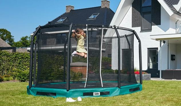Trampolina Premium Ground Combo 251cm Zielona - zdjęcie 4