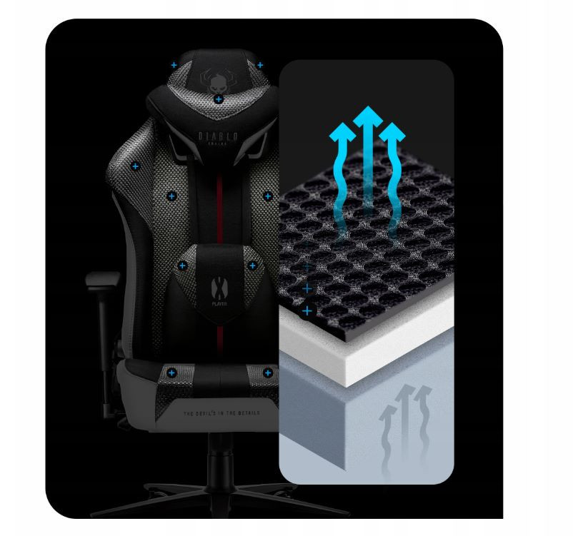 Fotel gamingowy DIABLO X-PLAYER 2.0 king fotel antracytowo-karmazynowy - zdjęcie 6