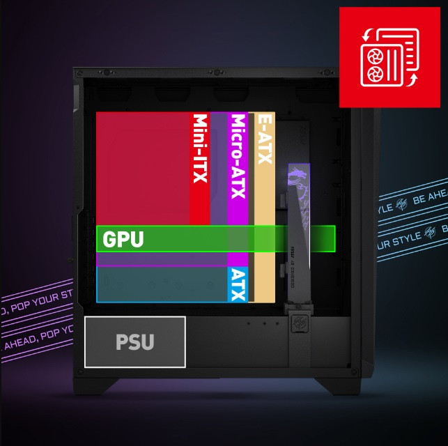 Obudowa MSI MPG GUNGNIR 300P AIRFLOW (306-7G21P21-W57) - zdjęcie 6