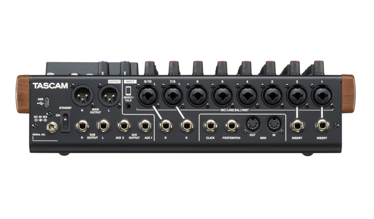 Tascam Model 12 - 10-kanałowy mikser z 12-ścieżkowym rejestratorem - zdjęcie 7