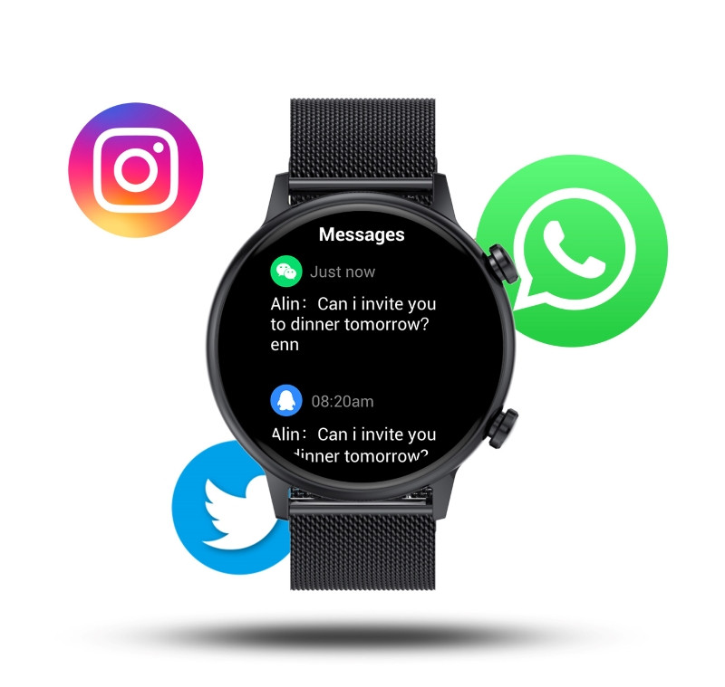 Smartwatch damski Manta Alexa Mini złoty - zdjęcie 4
