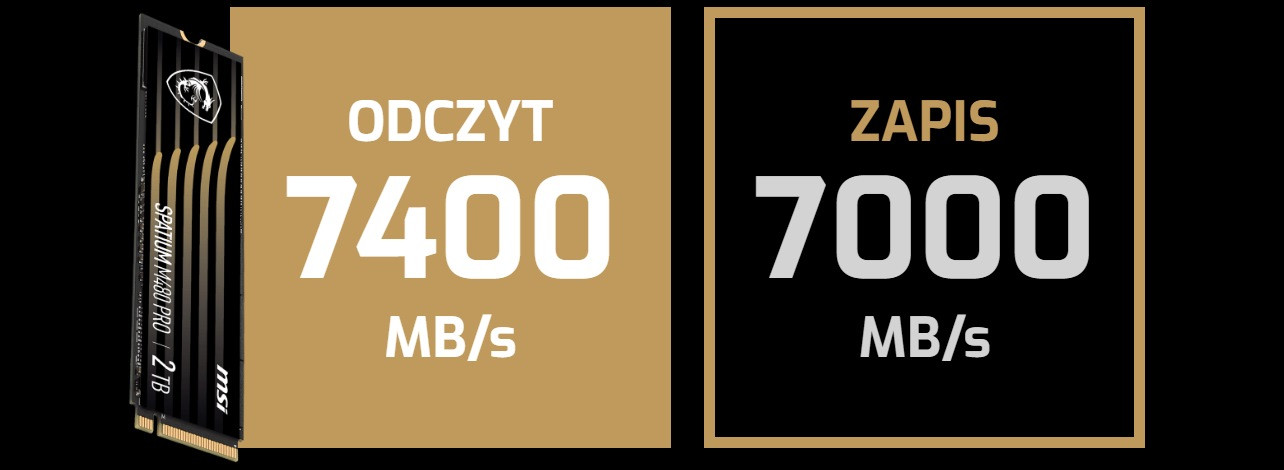 Dysk SSD MSI SPATIUM M480 PRO 2TB PCIe 4.0 NVMe M.2 (S78-440Q600-P83) - zdjęcie 2