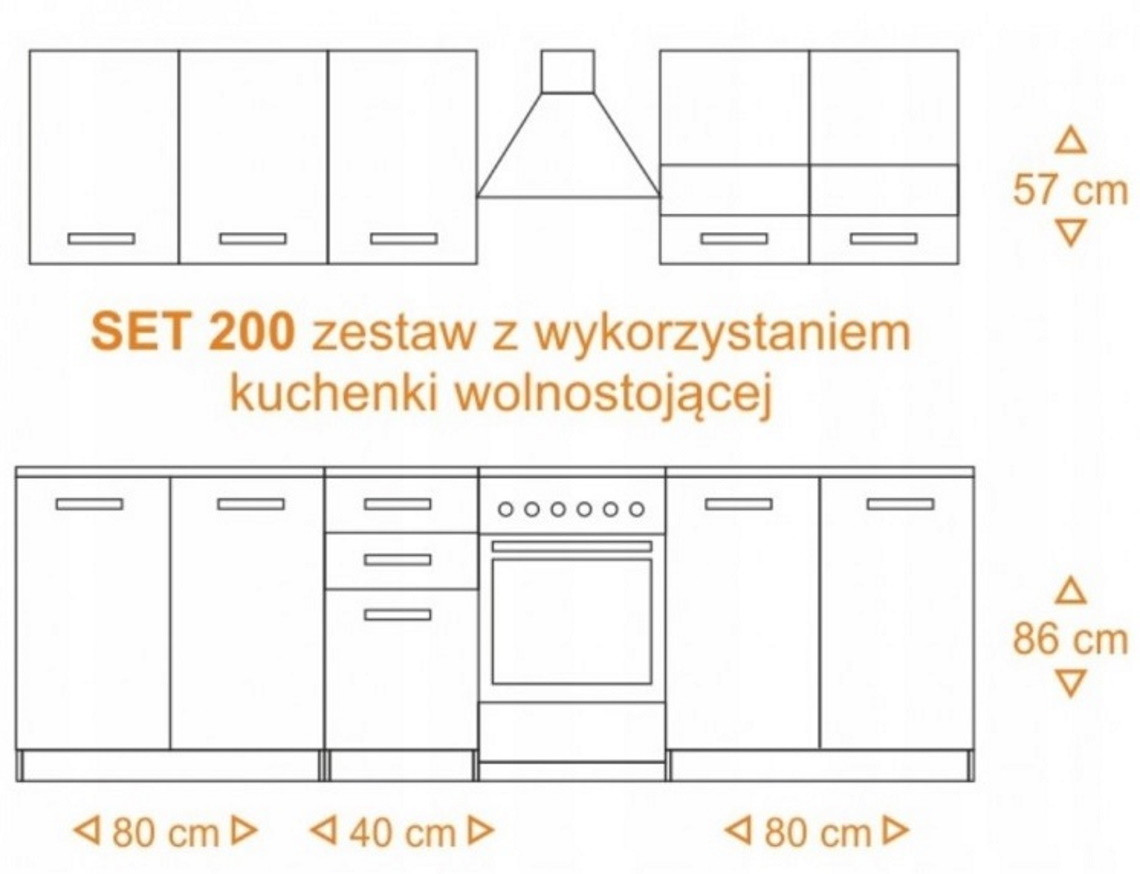 KUCHNIA SET 2M BIAŁY MAT/ SONOMA - zdjęcie 3