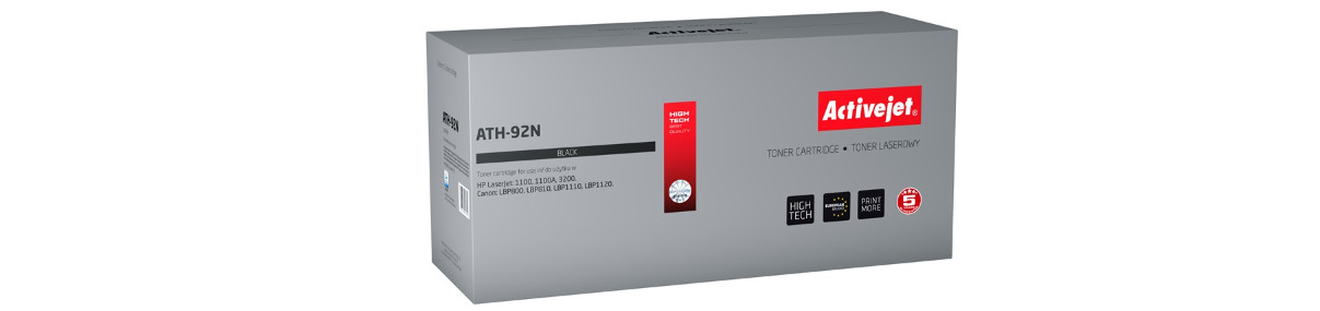 Activejet ATH-92N Toner do drukarek HP, Canon, Zamiennik HP 92A C4092A, Canon EP-22; Supreme; 3100 stron; czarny. - zdjęcie 6