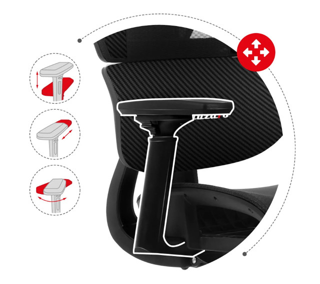 Fotel gamingowy Huzaro Combat 8.0 Carbon - zdjęcie 5
