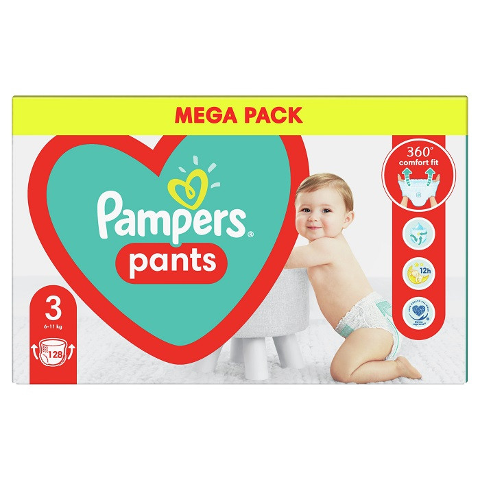 PAMPERS Pieluchomajtki MB Rozm 3, 6-11kg, 128szt - zdjęcie 1