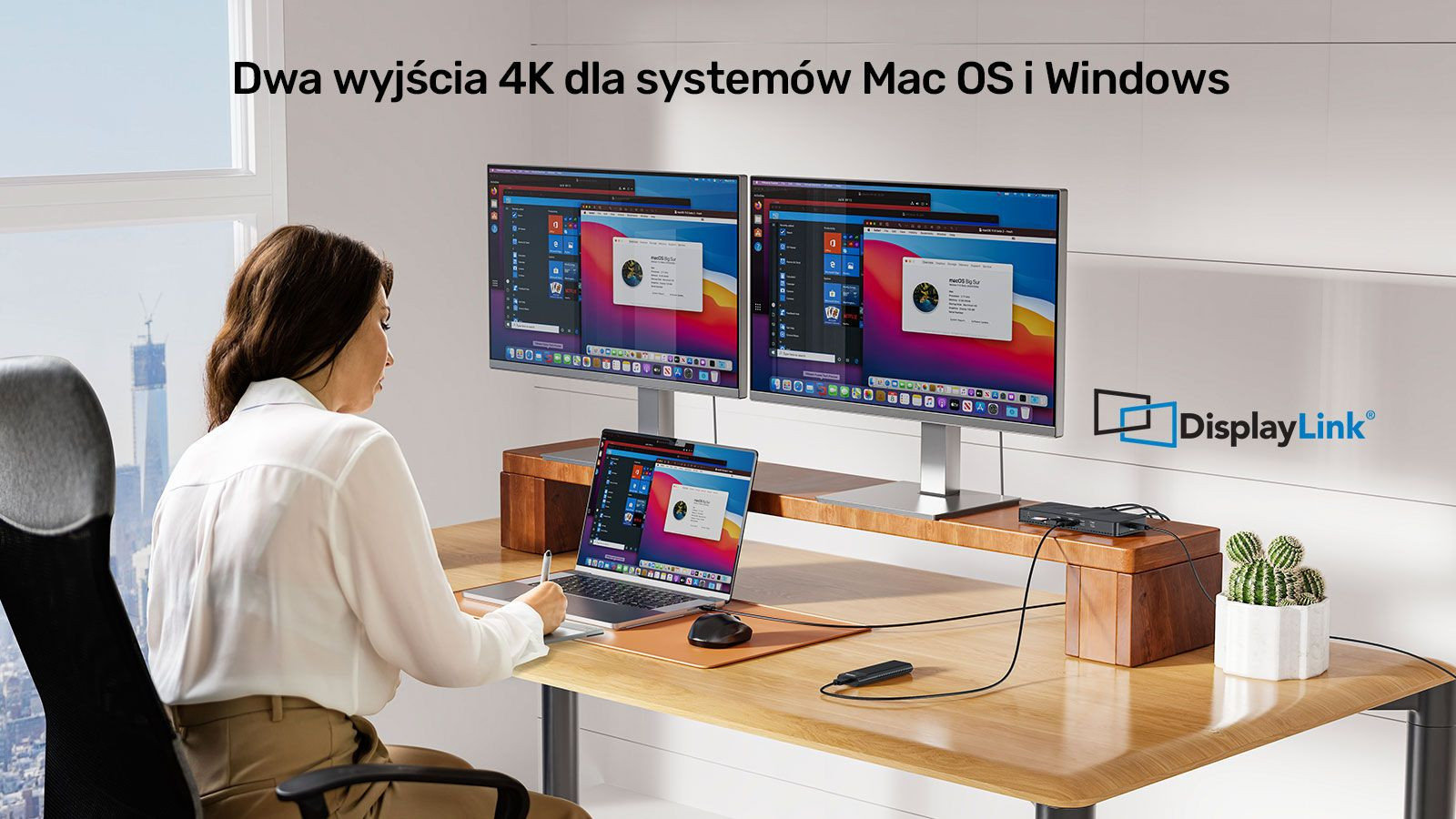 Unitek Przełącznik KVM 2 komputery 2 monitory 4K - zdjęcie 2