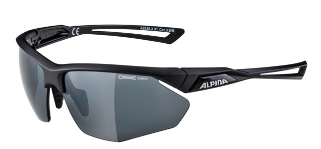 Okulary na rower ALPINA NYLOS HR czarne mat szkło czarne lustro Cat.3 - zdjęcie 2