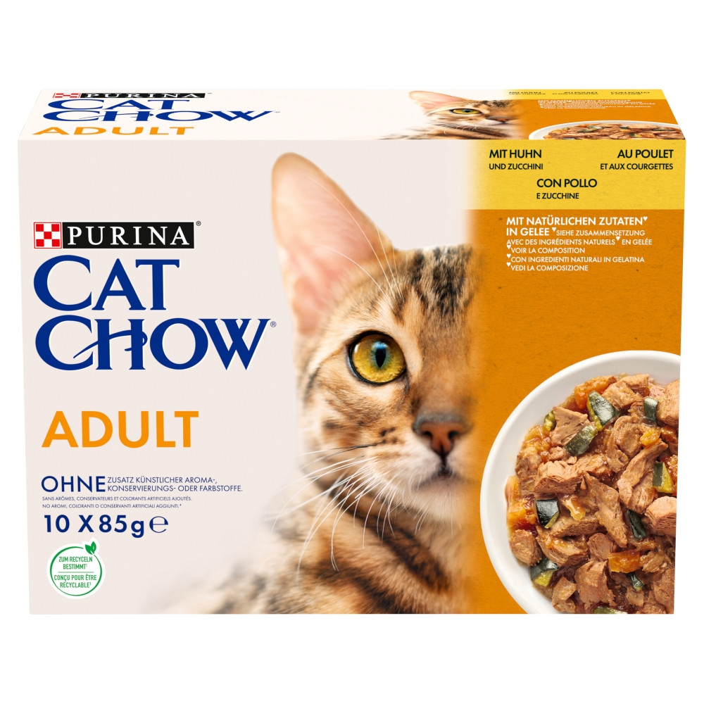 PURINA Cat Chow Kurczak, cukinia - mokra karma dla kota - 10x85 g - zdjęcie 1