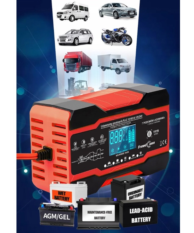 Prostownik akumulatorowy RJ Tianye RJ-C 121001A 12V, 10A /24V 5A - zdjęcie 5