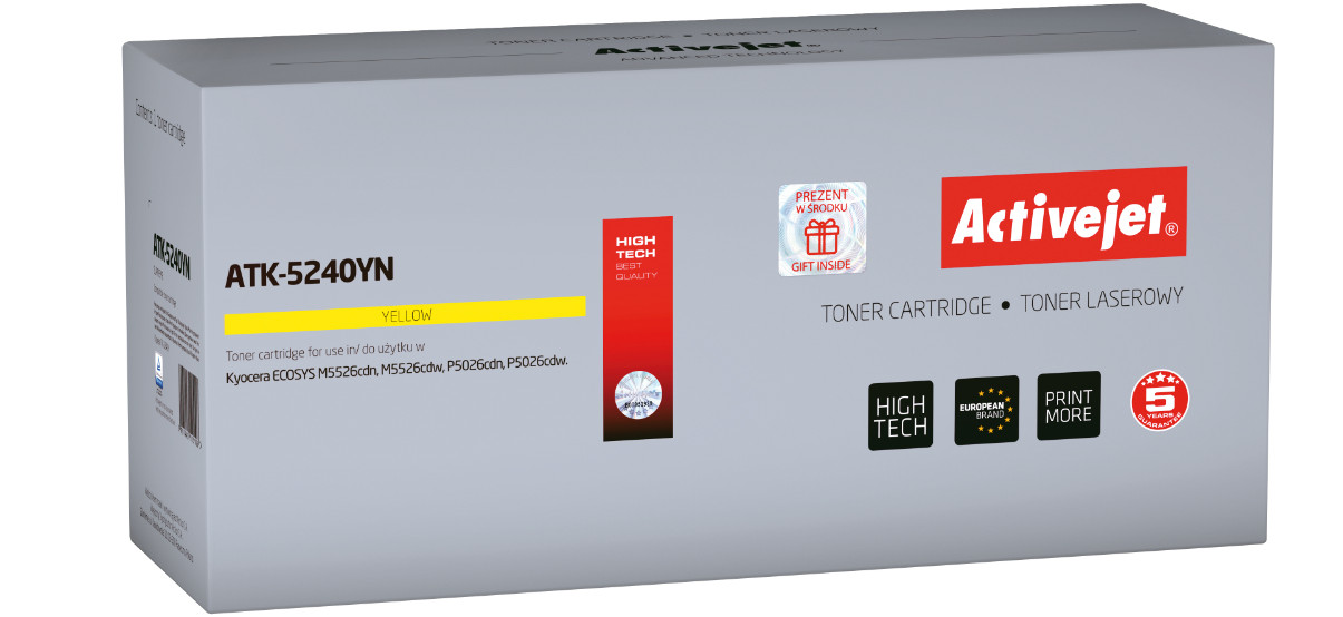 Activejet ATK-5240YN Toner do drukarki Kyocera, Zamiennik Kyocera TK-5240Y; Supreme; 3000 stron; Żólty. - zdjęcie 6