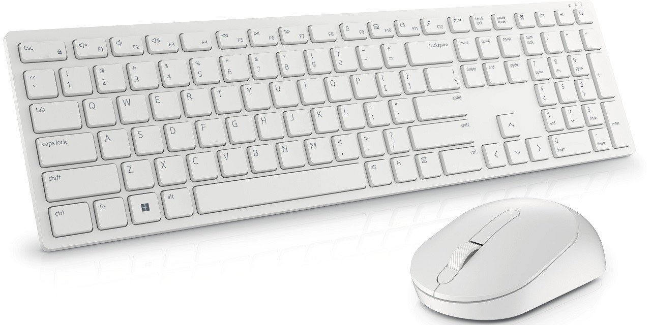 Dell Zestaw bezprzewodowy klawiatura + mysz KM5221W biały - zdjęcie 1