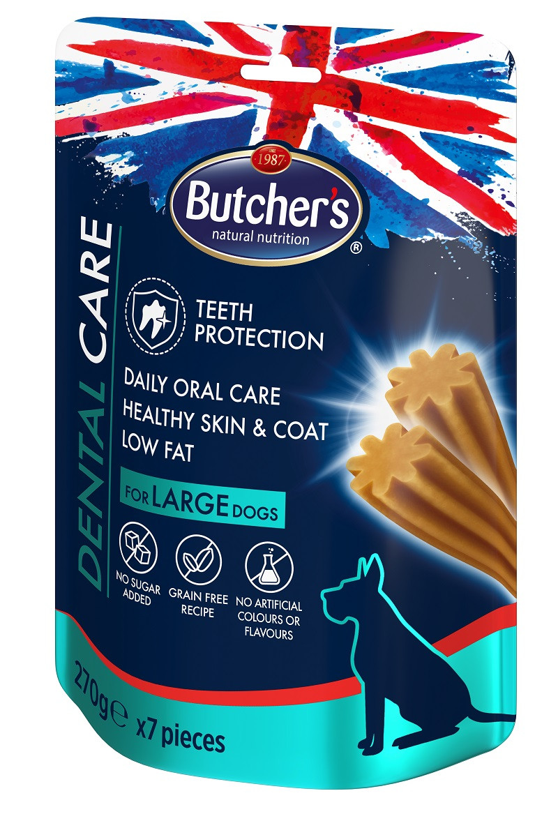 BUTCHER'S Dental Care for large dogs - przysmak dentystyczny dla psów dużych - 5x270g - zdjęcie 1