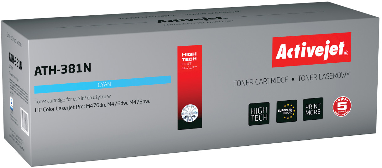 Activejet ATH-381N Toner do drukarki HP, Zamiennik HP 312A CF381A; Supreme; 2700 stron; błękitny. - zdjęcie 6