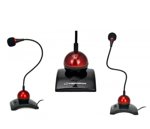 Mikrofon esperanza desktop eh130 czerwony eh130 - zdjęcie 4
