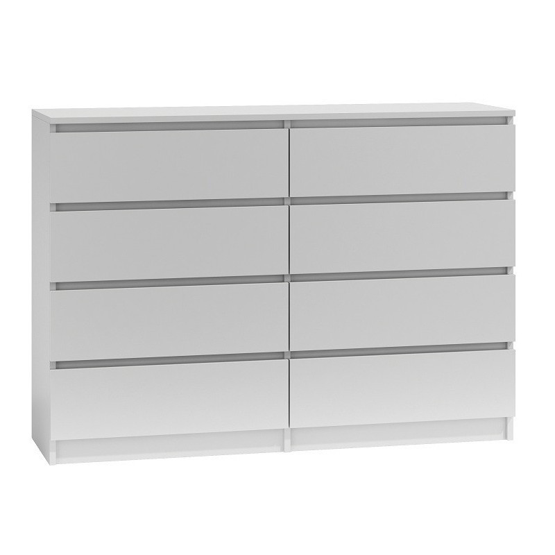 Komoda M8 140cm 8 szuflad biały mat - zdjęcie 2