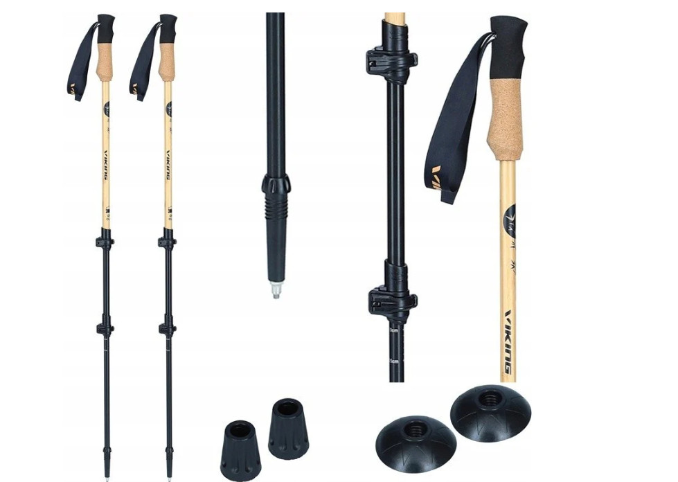Kije Viking BAMBU PRO 65-135 cm brown - zdjęcie 1