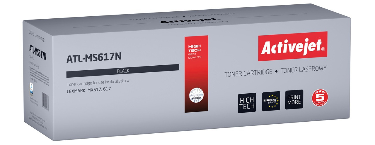 Activejet ATL-MS617N Toner do drukarek Lexmark; Zamiennik Lexmark 51B2X00; Supreme; 20000 stron; czarny) - zdjęcie 6