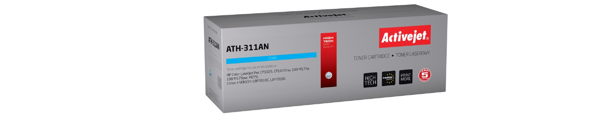 Activejet ATH-311AN Toner do drukarek HP, Canon, Zamiennik HP 126A CE311A, Canon CRG-729C; Premium; 1000 stron; błękitny. - zdjęcie 6