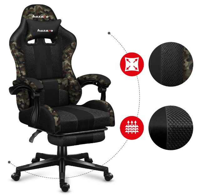 Fotel gamingowy Huzaro Force 4.7 Camo Mesh - zdjęcie 4