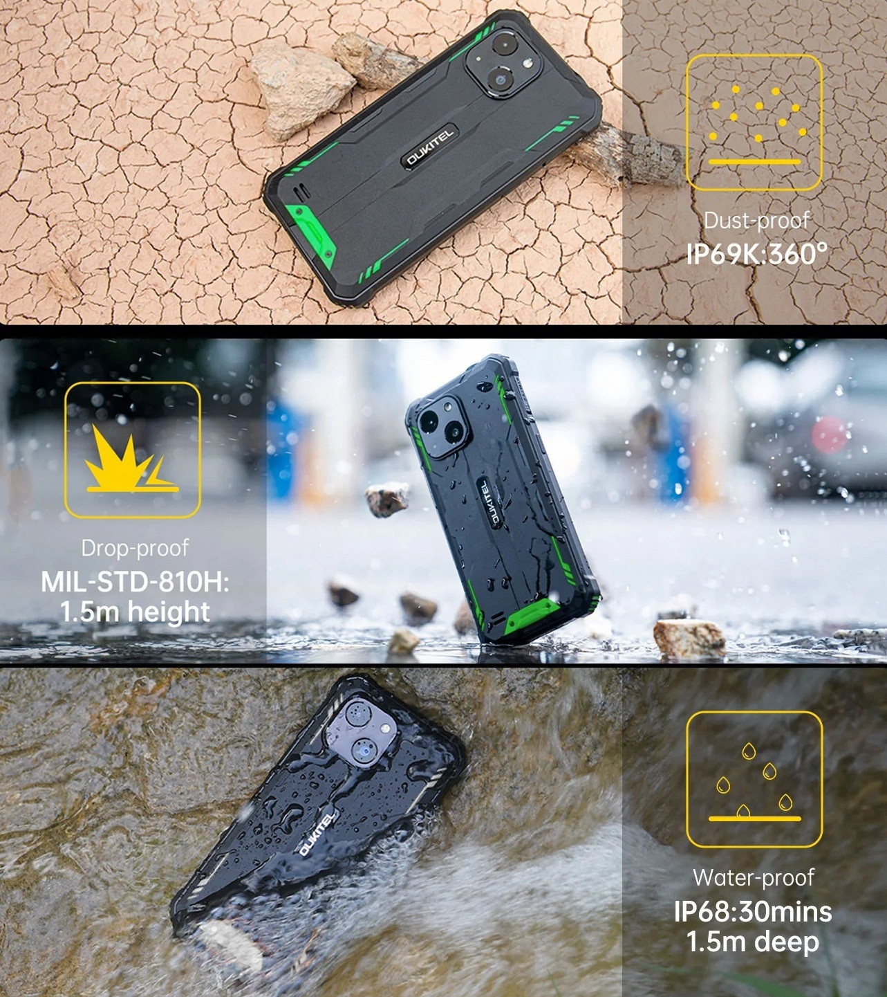 Smartfon Oukitel WP32 Pro 6" 6/256 DS.  6300 mAh(black) bez ładowarki - zdjęcie 3