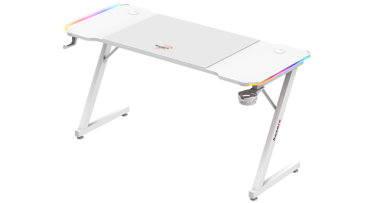 Biurko gamingowe Huzaro Hero 3.3 White RGB - zdjęcie 2