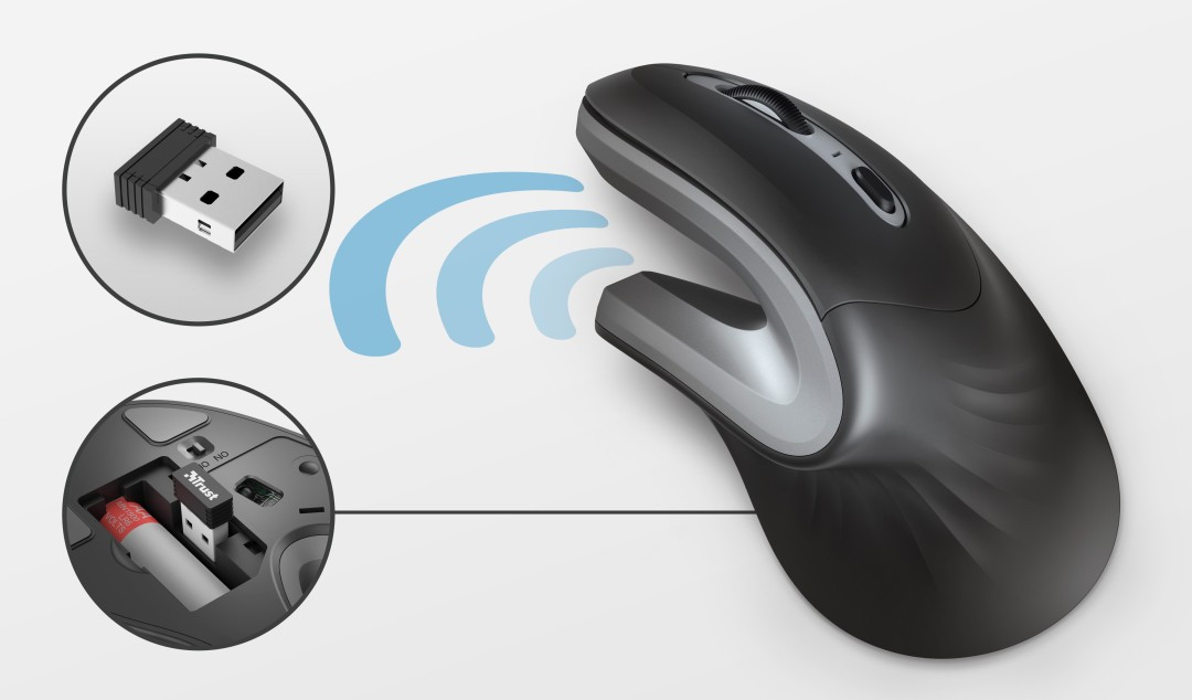 Mysz TRUST Verro Ergonomic Wireless Mouse (23507) - zdjęcie 4