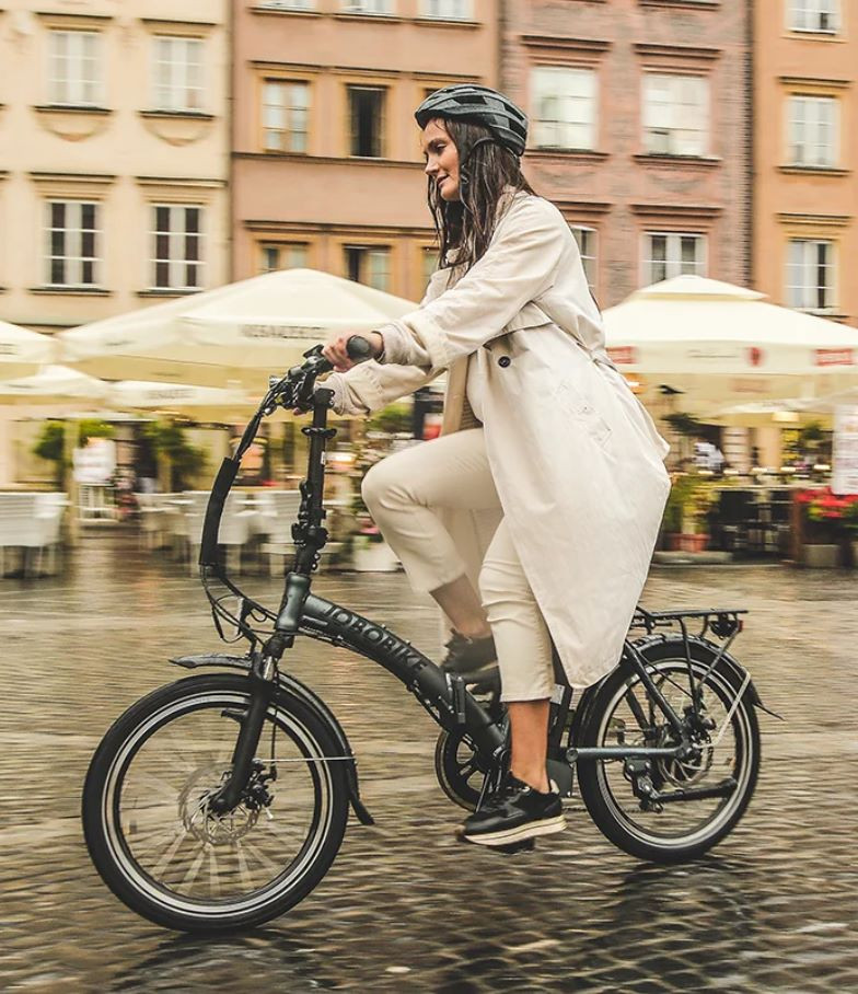 JOBOBIKE Sam - Składany Rower Elektryczny Miejski Dla Seniora 250W Szary - zdjęcie 4