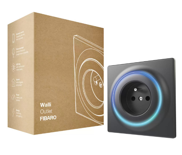 FIBARO FGWOE-011-8 Inteligentne gniazdko Walli Outlet antracyt - zdjęcie 1