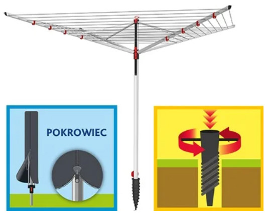 Suszarka zewnętrzna Vileda Sun Lift Plus 60 - zdjęcie 8