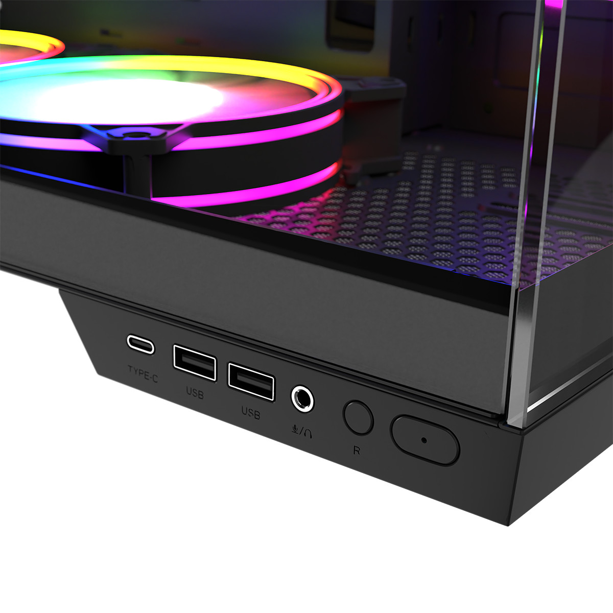 MODECOM OBUDOWA VOLCANO PANORAMA APEX ARGB 5F MIDI BLACK - zdjęcie 9