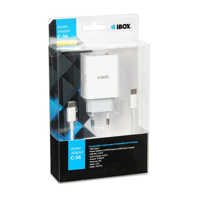 ŁADOWARKA SIECIOWA I-BOX C-36 PD20W - zdjęcie 1