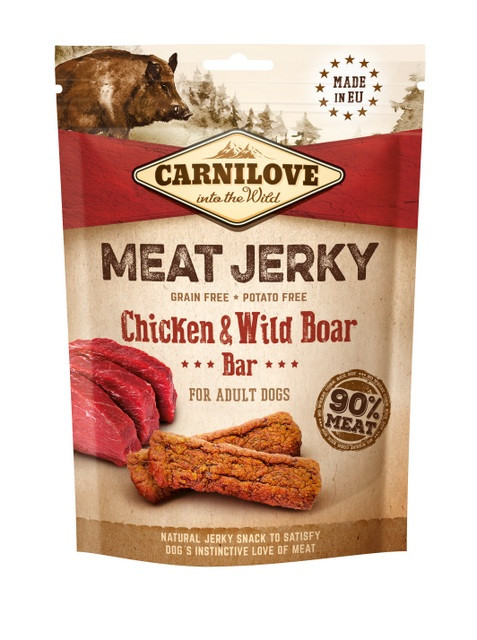 CARNILOVE MEAT JERKY Chicken with Wild Boar - przysmak dla psa - 100g - zdjęcie 1