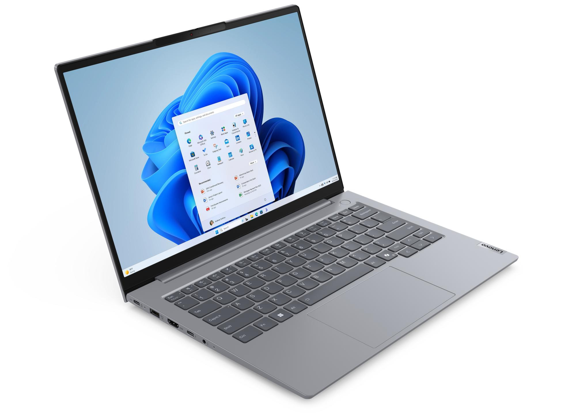 Lenovo ThinkBook 14 G7 Ultra 5 125U 14.0"WUXGA IPS 300nits AG 8GB DDR5 SSD512 Intel Graphics W11Pro Arctic Grey 3Y OnSite - zdjęcie 3