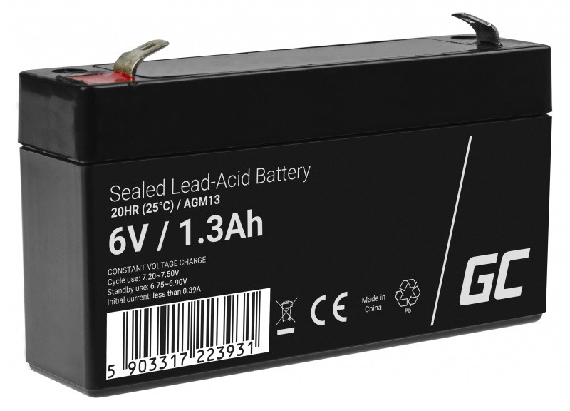 GREEN CELL AKUMULATOR ŻELOWY AGM13 6V 1.3AH - zdjęcie 1