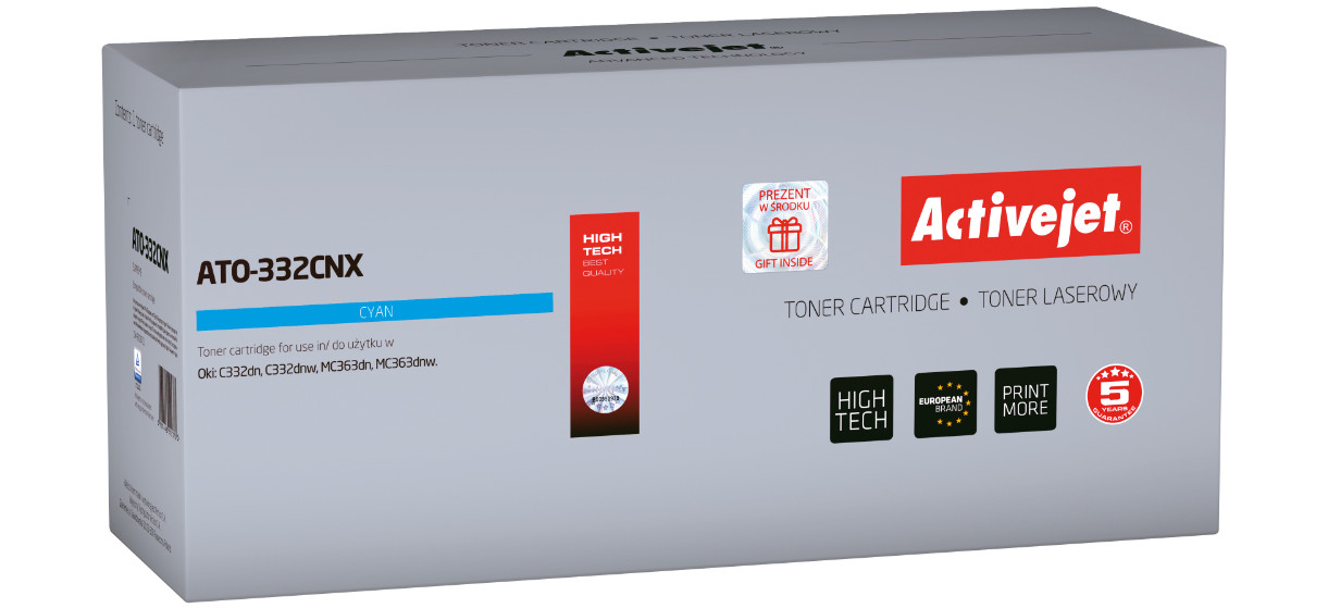 Activejet ATO-332CNX Toner do drukarki OKI, Zamiennik OKI 46508711; Supreme; 3000 stron; Błękitny. - zdjęcie 6