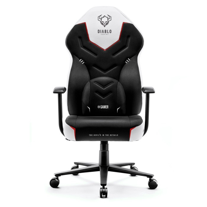 Fotel gamingowy DIABLO X-GAMER fotel czarno-biały - zdjęcie 1