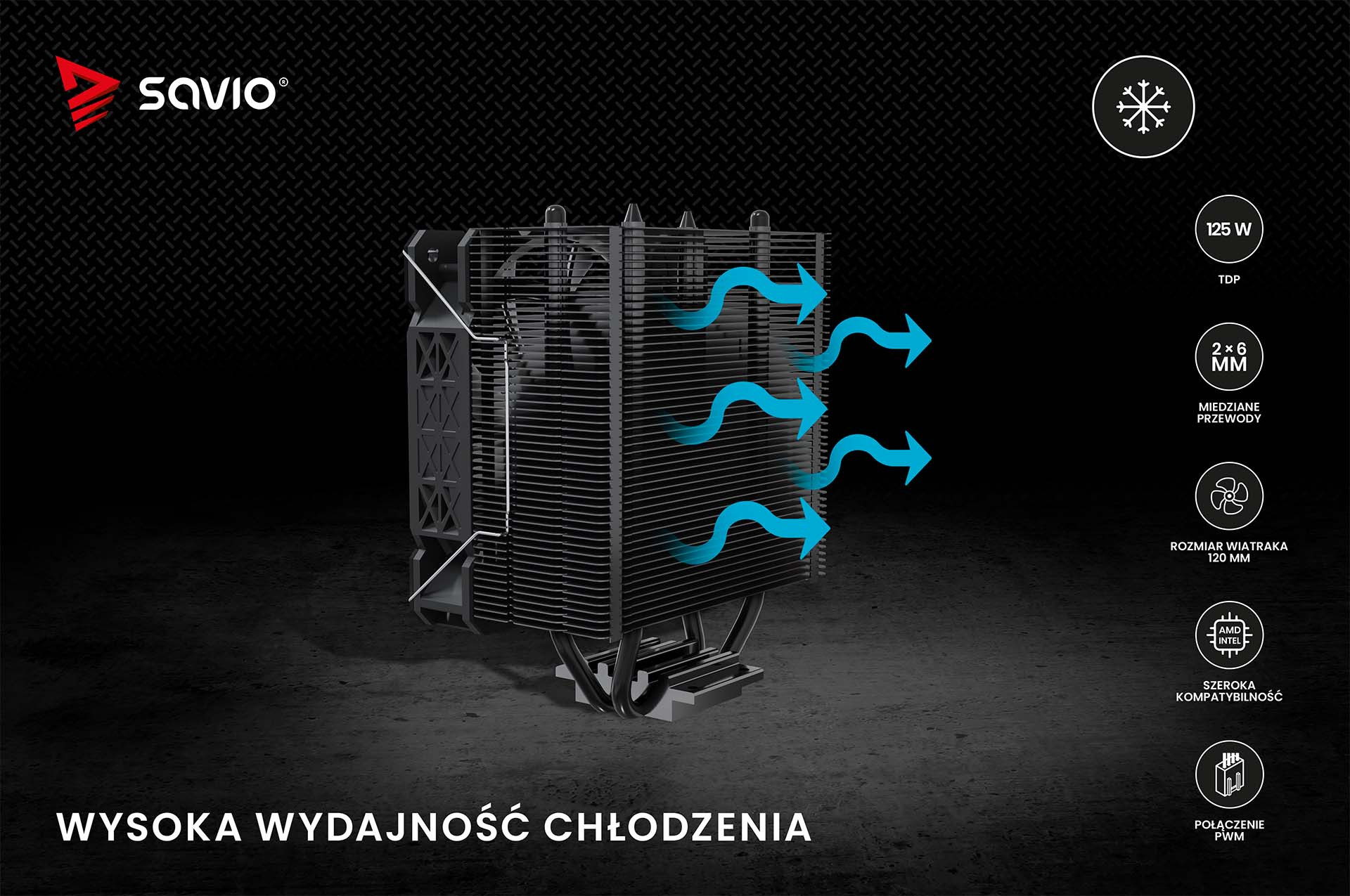 SAVIO CHŁODZENIE CPU FROST BLACK X2 - zdjęcie 2