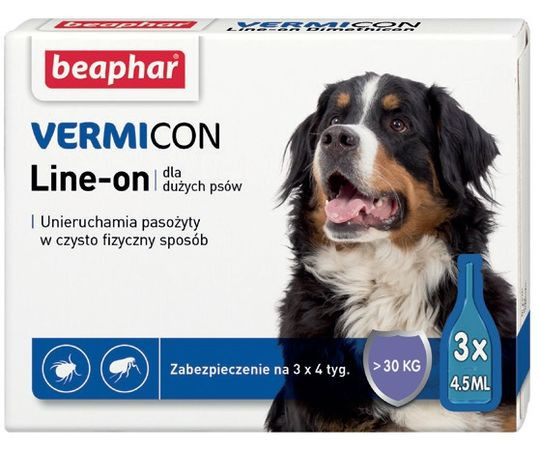 BEAPHAR VERMIcon Line-on Dog L - krople przeciw pasożytom dla psa - 3x4,5 ml - zdjęcie 1
