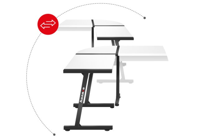 Biurko gamingowe Huzaro Hero 6.0 White - zdjęcie 3