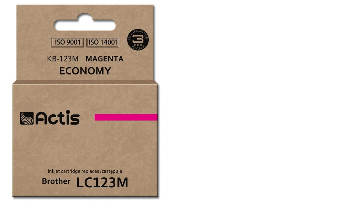Actis KB-123M Tusz do drukarki Brother, Zamiennik Brother LC123M/LC121M; Standard; 10 ml; purpurowy. - zdjęcie 1