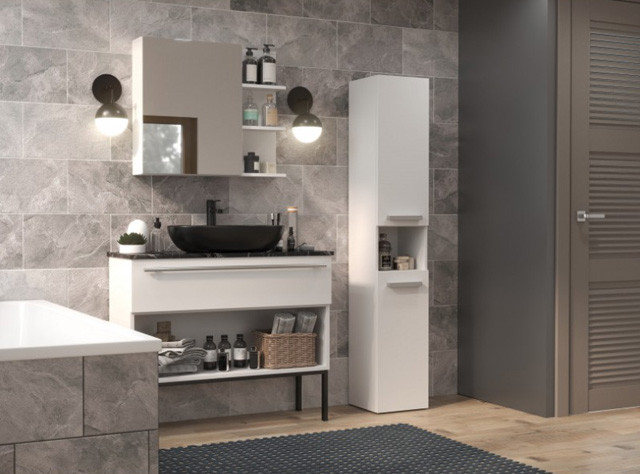 Szafka łazienkowa NEL I 31x30xH174 biel mat - zdjęcie 1